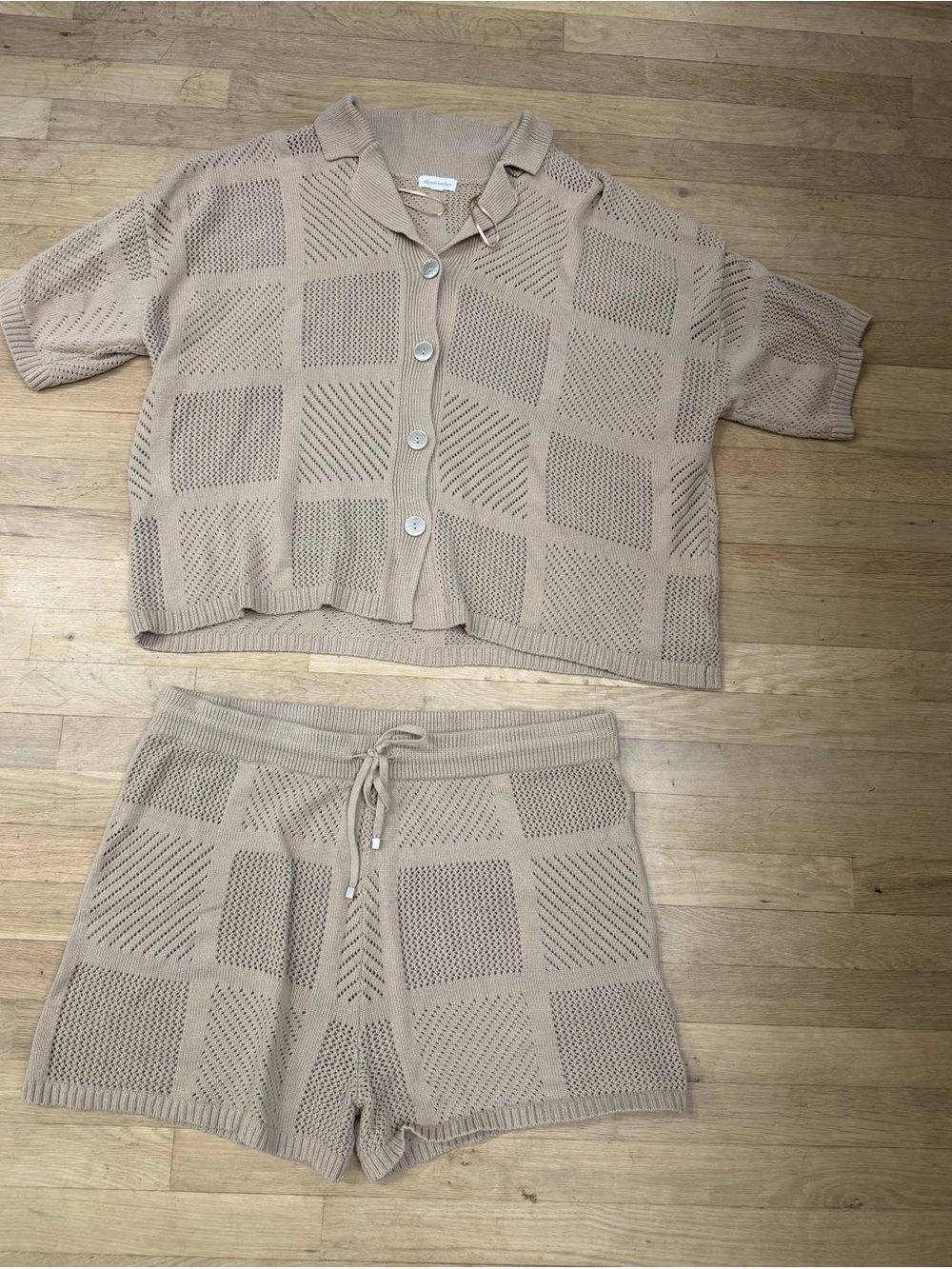 Adyson Parker Beige Knit Short Set